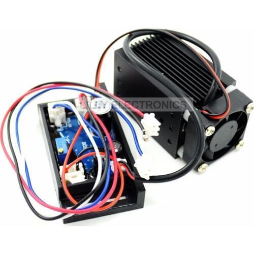 100mw 445nm 450nm 12V Blue Dot Laser Diode Module w/ TTL & Driver & Fan