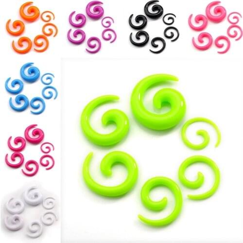 12pcs Acrylic Spiral Taper Tunnel Ear Stretcher Plugs Expanders Body Jewelry Drop Ship tragus ear plugs flesh tunnel Piercing