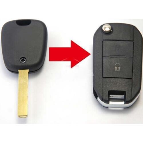 2 Buttons Modified Folding Flip Car Key Blanks For Citroen Triumph Sega Remote Key Shell Case VA2 Blade without Groove