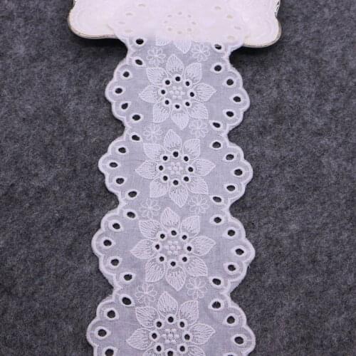 2 yard Cotton embroid lace sewing ribbon french lace diy guipure trim fabric warp knitting DIY Garment Accessories