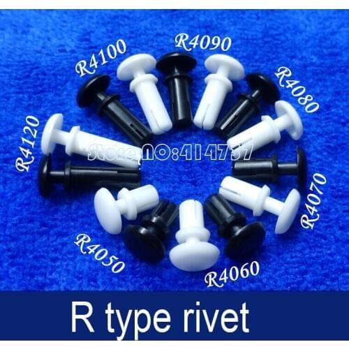 200pcs/lot R4080 R type nylon rivets White/Black Plastic Nylon Rivets