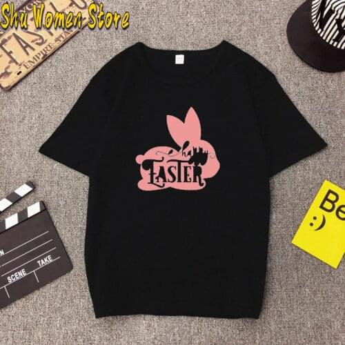 2021 Summer sweet girl cartoon cute rabbit print short sleeve T-shirt women Harajuku O-neck Pullover pink tee shirt tops