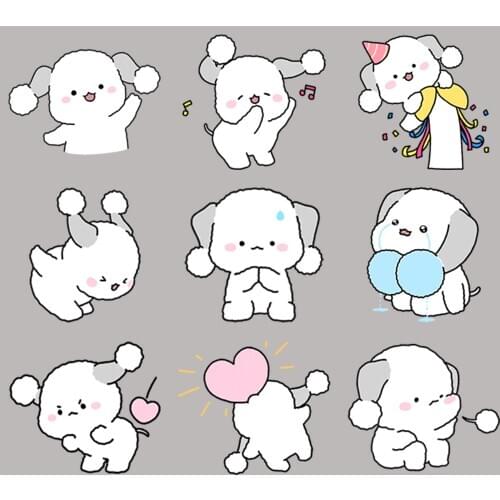 24 cute puppy scrapbook stickers for children, DIY laptop suitcase skateboard motorcycle bicycle toy