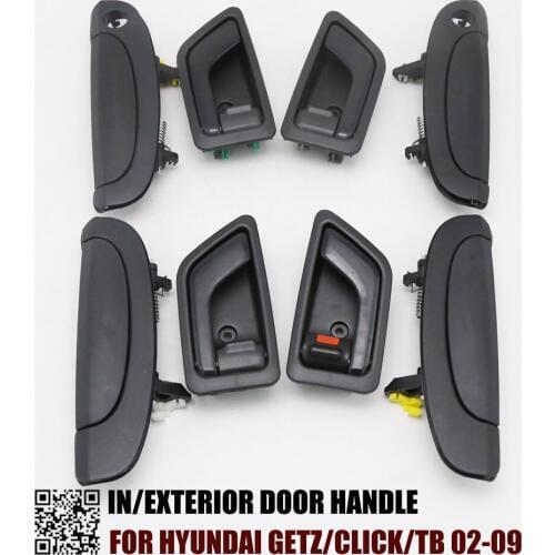 8PCS SET EXTERIOR INTERIOR DOOR HANDLE FOR Hyundai Getz/Click/TB 02-09 Dodge Brisa (Venezuela) Inokom Getz (Malaysia)