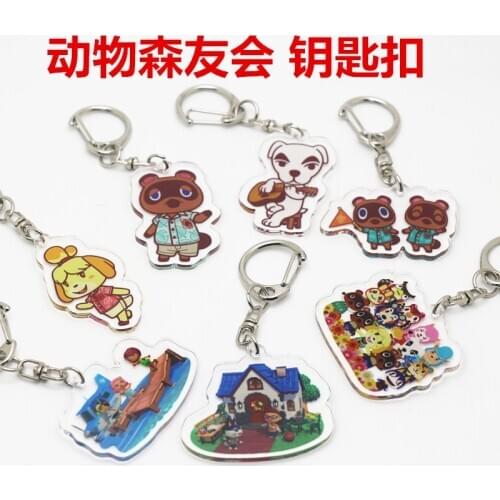 Anime Animal Crossing Keychain cartoon kawaii key chain Pendant Cartoon men women badge gift