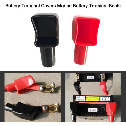 Car-Styling Battery Terminal Covers Marine Battery Terminal Boots Red & Black Positive & Negative 1 Pair 192681 192682