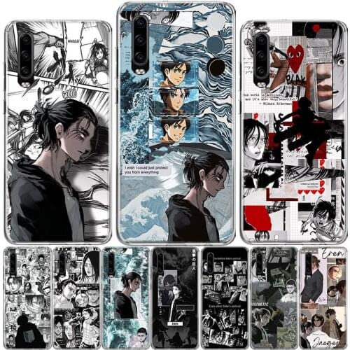 Anime Attack on Titan Eren Yeager Phone Case For Huawei P40 P30 P20 P10 Mate 10 20 30 Lite Pro P Smart Z 2018 Plus 2019 Cover Sh