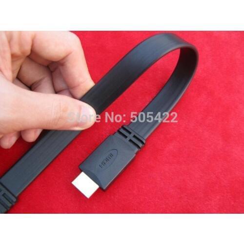 DHL shipping High Speed 0.3m 1.4a HDMI Flat Cable Cabo 1.4V 1080P HD w/ Ethernet 3D HDTV 30cm
