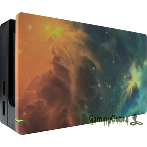 EXtremeRate Custom Orange Star Universe Soft Touch Grip Faceplate DIY Replacement Housing Shell for Nintendo Switch Dock