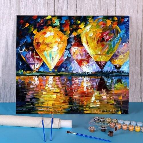 Balloon Festival Coloring By Numbers Painting Package Acrylic Paints 50*70 Oil Painting Wall Decoration Crafts For Wholesale