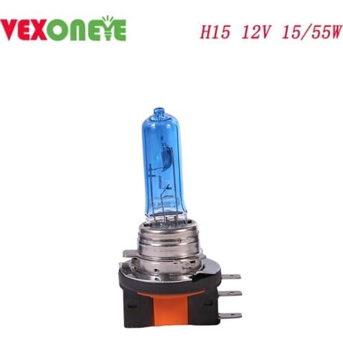H15 12V 15/55W Halogen Bulb White Quartz Glass High Power Car Daytime Running Lights DRL Auto Fog Driving Lamp