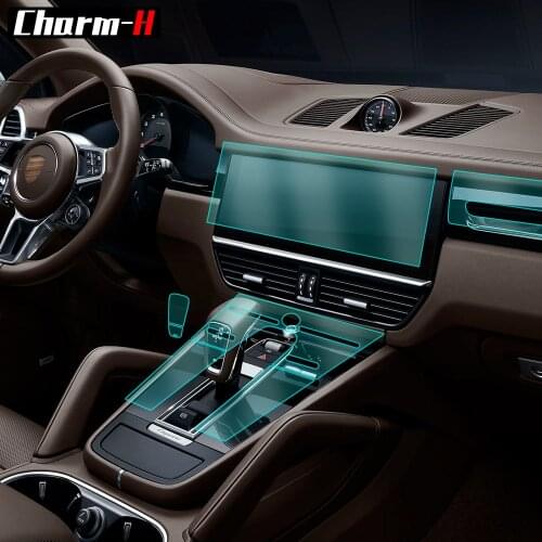 Car Interior Central Console Gear Shift Dashboard Navigation Screen Reading Light Protective Film for Porsche Cayenne Coupe 2019