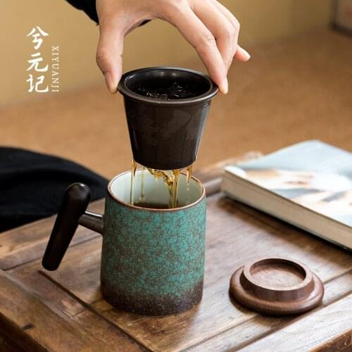 Ceramic tea cup filtration tea separation tea cup high grade personal special water cup Kungfu household single tea set