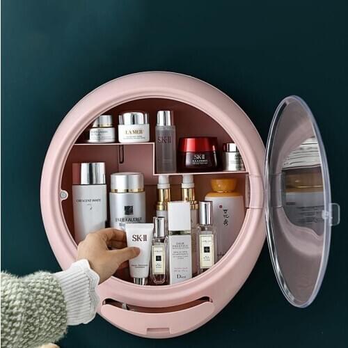 European-style Cosmetic Storage Box Makeup Organizer Jewelry Storage Box Rack Large-capacity Wall-mounted Waterproof Dustproof