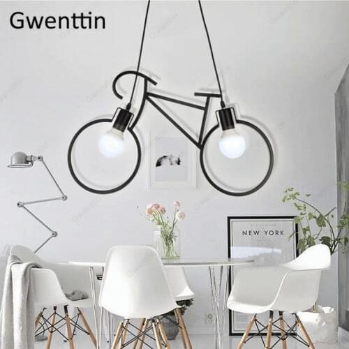 Creative Bicycle Pendant Lamp Modern Led Light Fixtures for Bedroom Living Room Hanglamp Loft Industrial Home Decor Luminarias