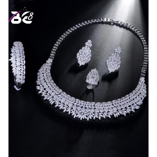 Be 8 Hot Sale African 4pcs Bridal Jewelry Sets New Fashion Dubai Full Jewelry Set for Women Wedding Party Accessories DesignS183