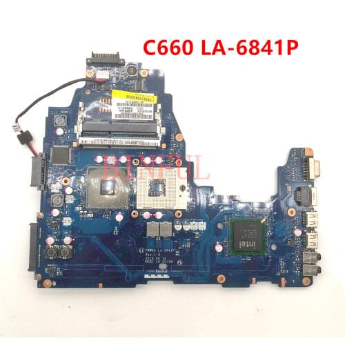 High quality For Toshiba C660 Laptop motherboard PWWAA LA-6841P 100% full Tested