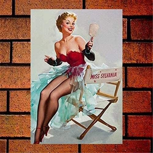 Miss Sylvania Girls Novelty Funny Tin Sign Vintage Look Sign Poster Plaque for Bar Cafe Kitchen Poster Art Decor 8 X 12 in