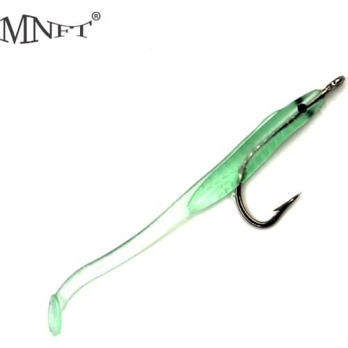 MNFT 12Pcs Luminous Eel Lure Soft Baits With Hook 6.8cm1g Or 5.6cm0.5g Small Fish Fishing Lure Eel Artificial Bait