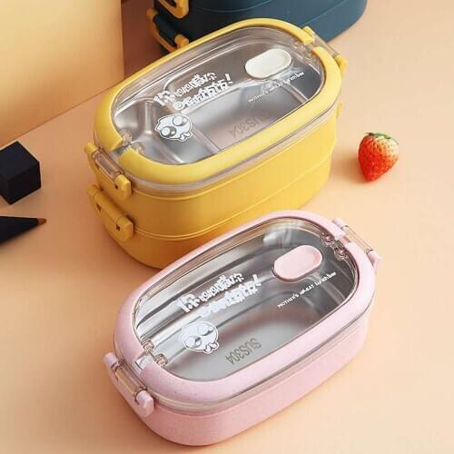 Multi-layer bento box Japanese Style Portable Outdoor 304 Stainless Steel thermal lunch box for kids With Compartment food boxs