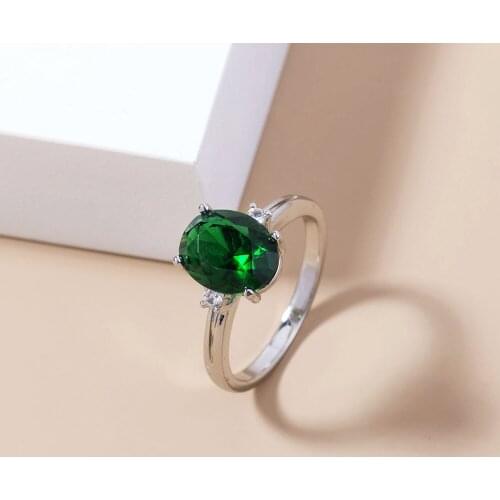 Fashion Micro Jade Green Zircon Wedding Ring Light Luxury Designer Jewelry for Women Party Gift Copper White Gold Rings