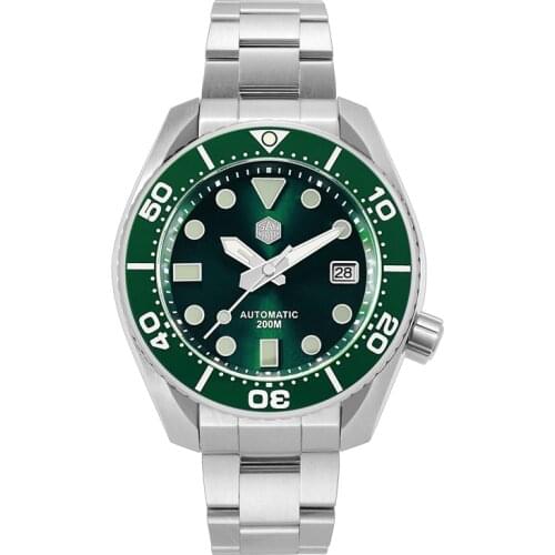 San Martin Men Diver Watch Mens Automatic Watches Luxury Mechanical Wristwatch Sapphire 200M Waterproof Luminous Ceramic Bezel