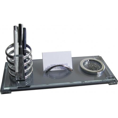 Boston Crystal Desktop Penholder, Paper Clips, Business Card Holder Set, Desk Organizer, Office Accessories, Desk Accessories