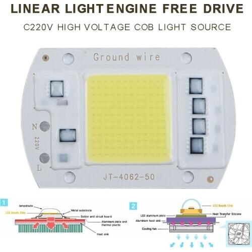 New Arrival 50W Mini AC 220V COB LED Chip High Quality Smart IC No Need Driver Lamp For Floodlight Spotlight DIY Lighting