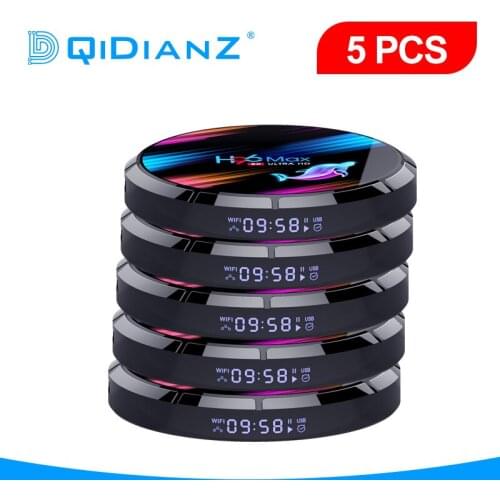 Smart TV Box H96MAX X3 5pcs Android 9.0 Amlogic S905X3 2.4G/5G Wifi BT4.0 8K Google Media Player H96 MAX Set Top Box