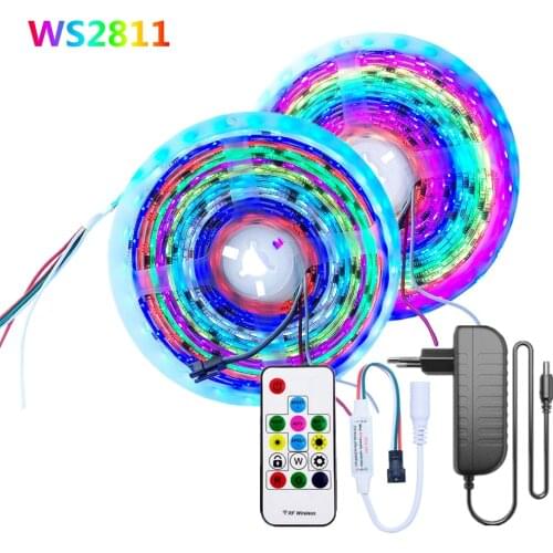 Dream Color WS2811 LED Strip DC12V Individually Addressable Flexible Light WS2811 Smart Lighting Ribbon Tape Controller Adapter