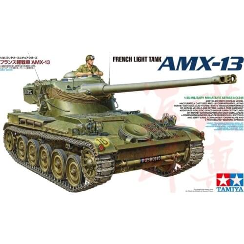 Tamiya 35349 1/35 French Light Tank AMX-13 Assembly Model Building Kits Hobby Static Toys For Adults Collection