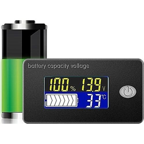 Univerisal Battery Capacity Indicator 12V 24V Li-ion Lifepo4 Lead acid Battery Monitor with temperature