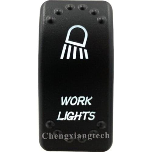 Car Boat SUV UTV RV Truck-White Led -5 Pins-On Off-Laser Etched-Work Lights-Rocker Switch-12v 24v-Overload Protection-IP66