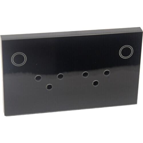 All Black Crystal Glass Panel Wall Socket 250V 15A Israel Type-H Power Outlet For Home Electric Socket