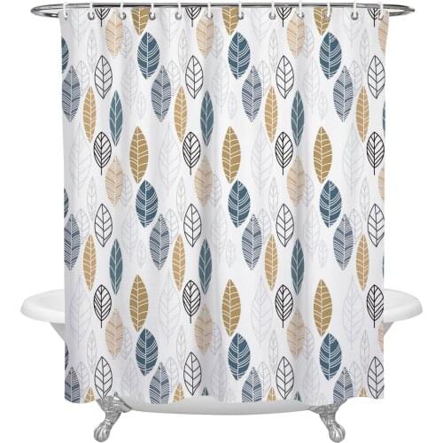 Leaves Shower Curtain Home Bath Decorative Waterproof Polyester Fabric Bathroom Curtain