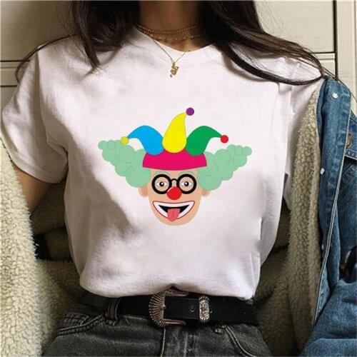 Women Cute Painted Tshirts Funny Joker Short Sleeves T Shirt Funny Women Shirt Female T-shirt Kawaii Harajuku Tees