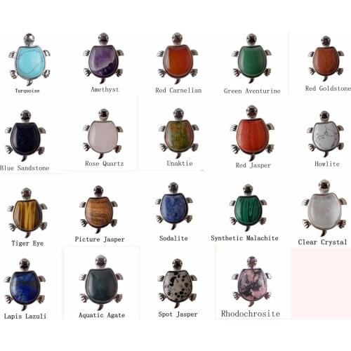 ASHMITA 2019 Rhodochrosite Turtle Pendant - Necklace Girl Fashion Couple Stone Necklaces