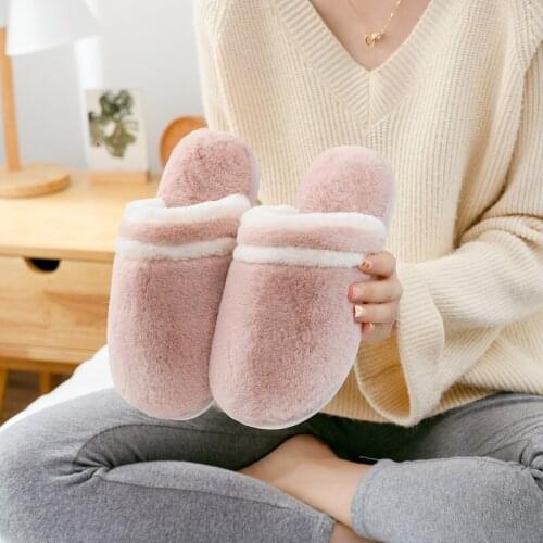 Winter Female Slippers Flannel Sofr Comfortable Women House Slippers Candy Color Luxury Shoes Warm Bedroom Scuff slippers
