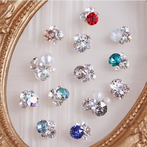 10pcs Luxury Mix Gems 3d Nail Art Jewelry Crystals Rhinestones Nails Accessories Decorations Charms Supplies for Professionals