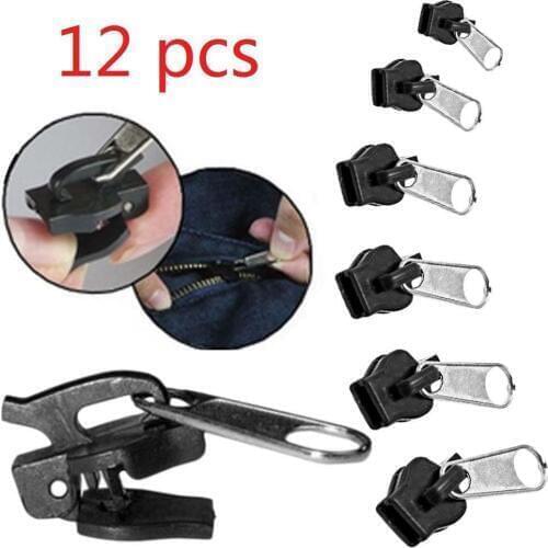 12/6Pcs 3 Sizes Universal Instant Fix Zipper Repair Kit Replacement Zip Slider Teeth Rescue New Design Zippers Sewing Clothes