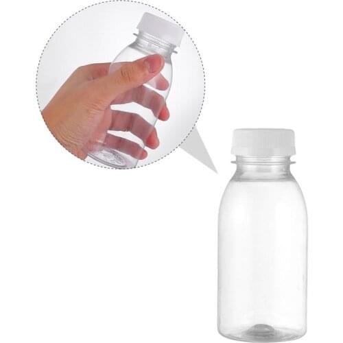 12pcs 250ml Transparent Plastic Water Bottles Empty Milk Yogurt Beverage Storage Bottles Juice Jars Drinking Cup