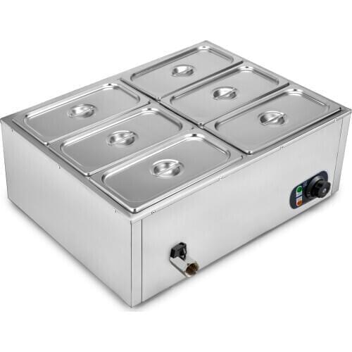 6 pot soup station stainless steel pressure resistant restaurant food heating device food warmer portable steam table top