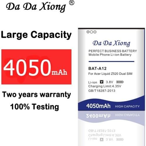 Da Da Xiong 4050mAh BAT-A12 Battery for acer liquid Z520 battery Liquid Z520 Dual SIM (P/N BAT-A12(1ICP4/51/65) KT.00104.002)