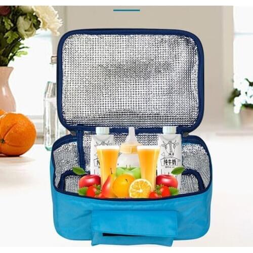 Car Personal Portable Electric Oven Electric Lunch Box Mini Hot Food Tote Picnic Camping Blue