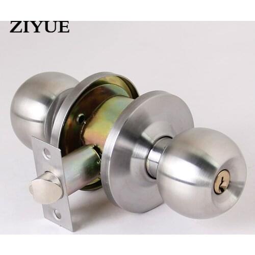 Free Shipping Stainless Steel Spherical Lock Copper Round Ball Door Knobs For Home Security Door Bedroom