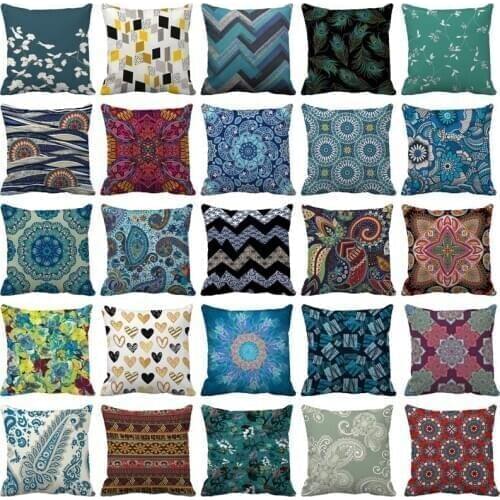 Bohemian throw pillows cases Floral Cushion Cover Home Decor Boho Flowers Decorative Pillows cases Chinese Pillowcase For Sofa