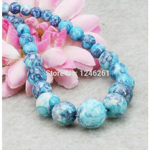 Hot Sale Crafts Tower Necklace Chain Semi-precious Stone Riverstones Rain Flower Rainbow Ornaments 6-14mm Jewelry Making 18inch