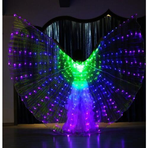 Color LED Luminescent Wings and Wings 360 Degree Butterfly Dancing Luminescent Projects Performing Belly Wings #PS010