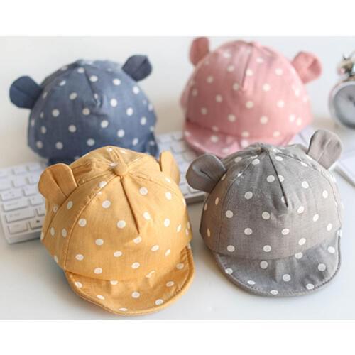 Children Sun Toddler Cute Dot Baby Girl Boys Hat With Ear For Spring Newborn Photography Props Baseball #40