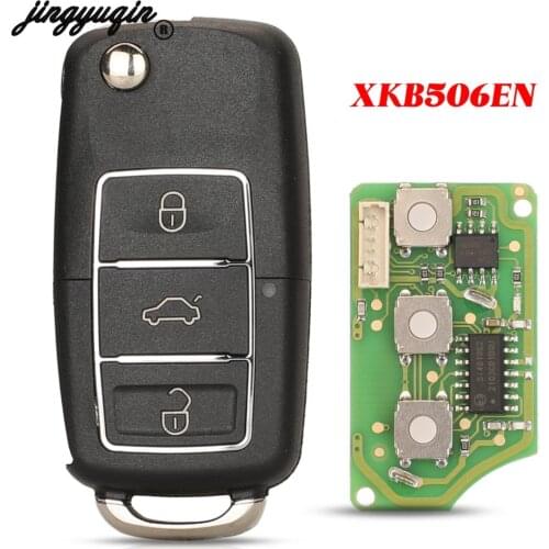 Jingyuqin XKB506EN VVDI Wire Flip Remote Car Key 3 Buttons For VW B5 Extreme Black English Version